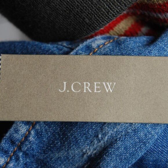 NWT J. Crew Blue Cotton-Button Long Sleeve Denim Shirt Size 2 - Picture 2 of 4